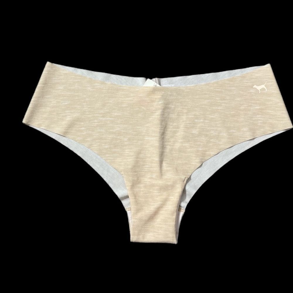 Victorias Secret Pink Supersoft Seamless No Show Cheeky panty marled beige Large